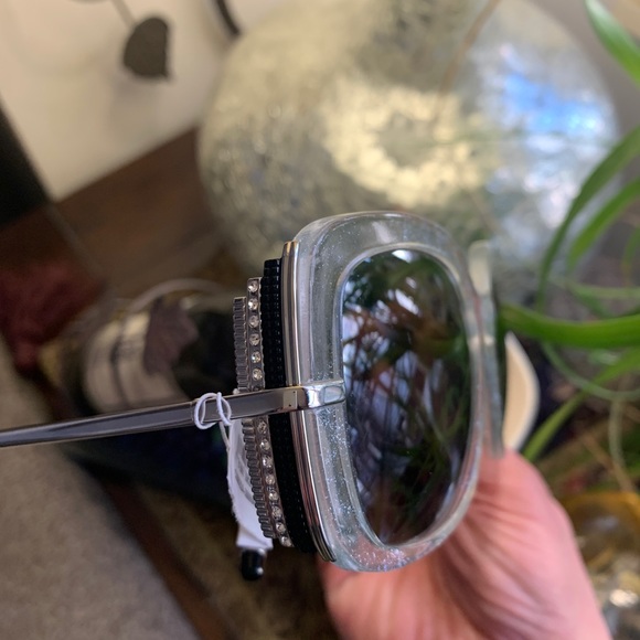 Authentic BOUCHERON 54 glitter oversized Square Swarovski crystals sunglasses - Picture 2 of 14